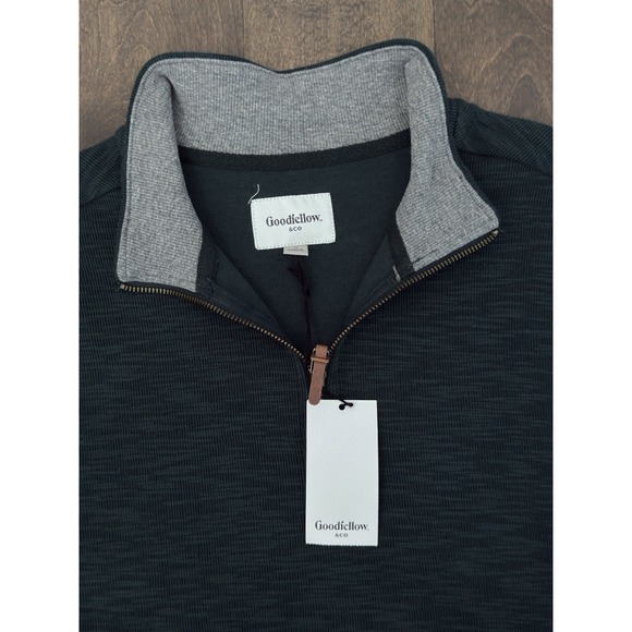 NWT Goodfellow & Co Mens Green Quarter Zip Pullover Size Small Cotton Blend - Picture 2 of 7